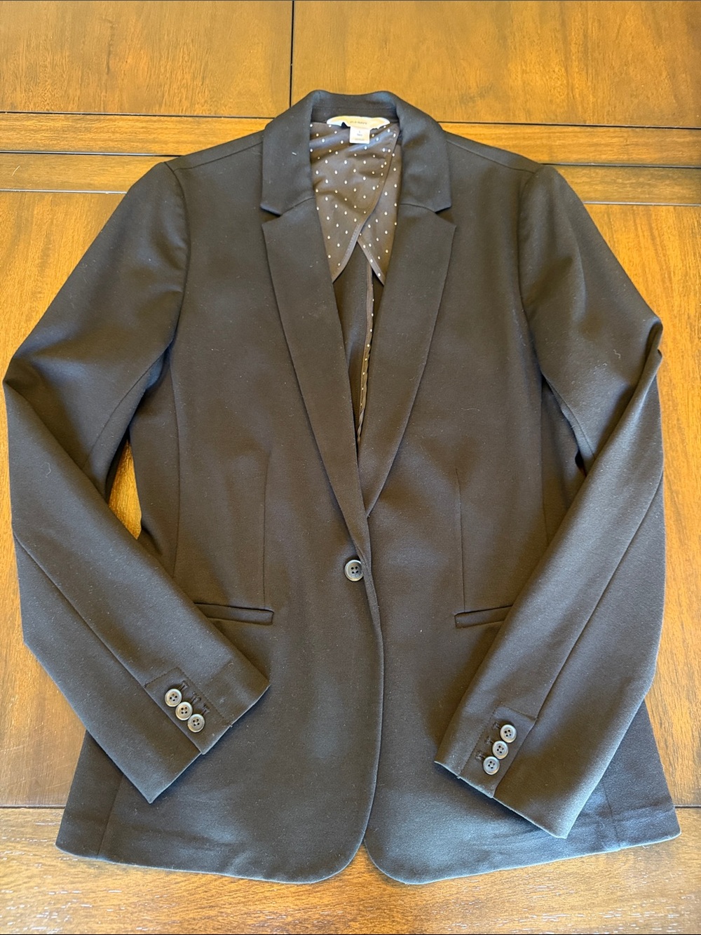 Women's Black Tailored Blazer - Classic Single-Button Jacket